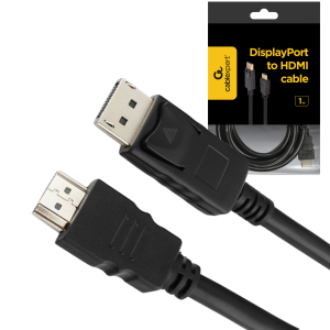 KABEL DisplayPort męski do HDMI męski PRZEWÓD DP HDMI FHD 1M CZARNY