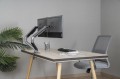 BIUROWY UCHWYT NA 2 MONITORY 32" STOJAK NA BIURKO DWA MONITORY 9KG VESA