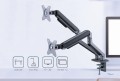 BIUROWY UCHWYT NA 2 MONITORY 32" STOJAK NA BIURKO DWA MONITORY 9KG VESA