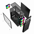 Lewy panel boczny do obudowy Gembird FORNAX  400x szkło