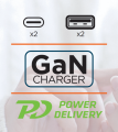 Szybka Ładowarka sieciowa 100W  1xUSB 3xUSB-C Power Delivery PD QC 3.0 GaN