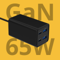 Ładowarka sieciowa 65W 2xUSB 2xUSB-C  Power Delivery 2x USB-C 2x USB-A  PD QC 3.0 GaN