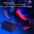 Ładowarka sieciowa 65W 2xUSB 2xUSB-C  Power Delivery 2x USB-C 2x USB-A  PD QC 3.0 GaN