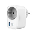 Gniazdko elektryczne  z ładowarką 2x USB USB-C 20W QC PD Wtyczka sieciowa USB