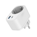 Gniazdko elektryczne  z ładowarką 2x USB USB-C 20W QC PD Wtyczka sieciowa USB