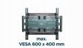 "Regulowany uchwyt TV 40-80''ścienny, VESA 600x400, do 50 kg, uchylny