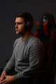 Ergonomiczny FOTEL gamingowy czarno-czerwony ekoskóra  GC-SCORPION-02X