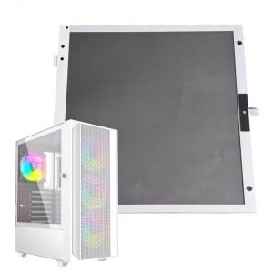 Lewy panel boczny do obudowy Fornax 4000W biała szkło hartowane