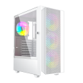 Lewy panel boczny do obudowy Fornax 4000W biała szkło hartowane