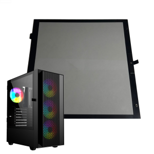 Lewy panel boczny do obudowy Fornax 4000 czarny szkło hartowane