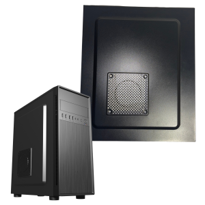 Lewy panel boczny do obudowy Fornax 160  czarny blacha z wentylacją