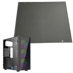 Lewy panel boczny do obudowy Fornax 500 czarny szkło hartowane