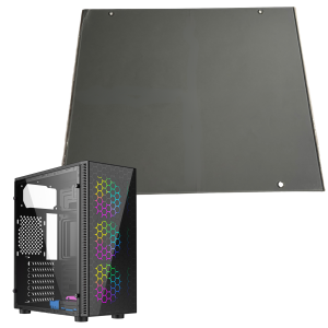 Lewy panel boczny do obudowy Fornax 500 czarny szkło hartowane