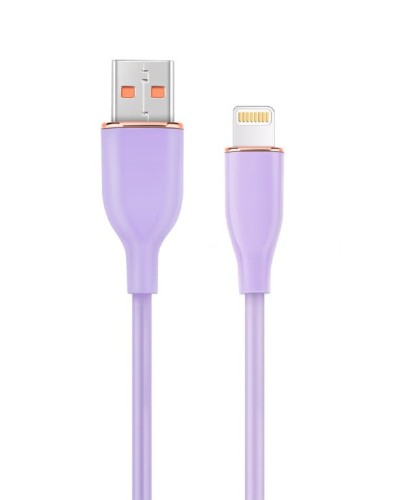Kabel  USB A  LIGHTNING do  Apple Iphone 14 13 12 PRO X XR 8 7   1.5m  silikon FIOLET