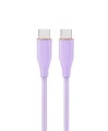 Kabel do ładowania USB-C do USB-C 60W 1,5m mocny silikonowy FIOLETOWY