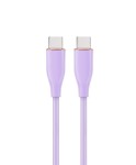 Kabel do ładowania USB-C do USB-C 60W 1,5m mocny silikonowy FIOLETOWY