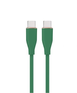 Kabel do ładowania USB-C do USB-C 60W 1,5m mocny silikonowy ZIELONY