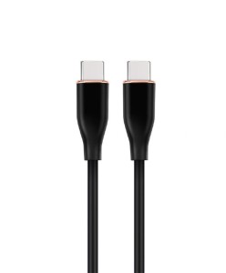 Kabel do ładowania USB-C do USB-C 60W 1,5m mocny silikonowy CZARNY