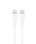 Kabel do ładowania USB-C do USB-C 60W 1,5m mocny silikonowy BIAŁY