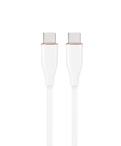 Kabel do ładowania USB-C do USB-C 60W 1,5m mocny silikonowy BIAŁY