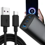 Ładowarka GaN 65W PD + kabel USB-C 1.8m – szybka ładowarka sieciowa 3x USB, QC 3.0, 65W