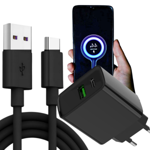 Zestaw ładowarka sieciowa QC 3.0 20W + kabel USB-C 1m – szybkie ładowanie