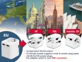 Uniwersalna Przejściówka ADAPTER Gniazda US UK AU CN Ładowarka USB  12W Gembird