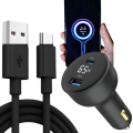 SZYBKA ŁADOWARKA SAMOCHODOWA 65W USB 3.1 + KABEL USB-C USB 1,8M 3A