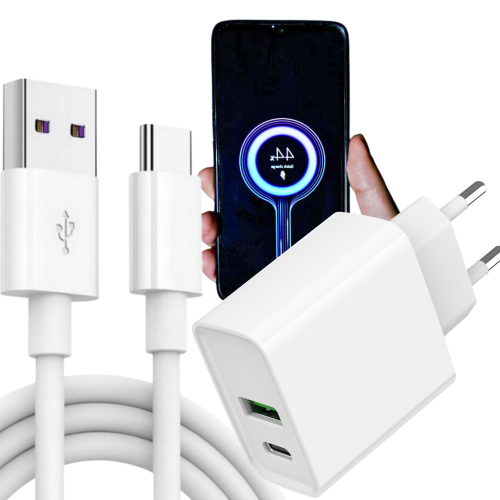 SZYBKA ŁADOWARKA DO SMARTFONA  KOSTKA SIECIOWA QC 3.0 20W + KABEL USB-C 1M