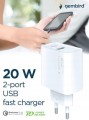 SZYBKA ŁADOWARKA DO SMARTFONA  KOSTKA SIECIOWA QC 3.0 20W + KABEL USB-C 1M