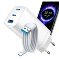 SZYBKA ŁADOWARKA DO SMARTFONA  KOSTKA SIECIOWA GaN qc 3.0 65W + KABEL USB-C 1M