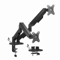 Ramię  na 2 monitory  17" - 32" do  9kg + porty  USB USB-C GEMBIRD