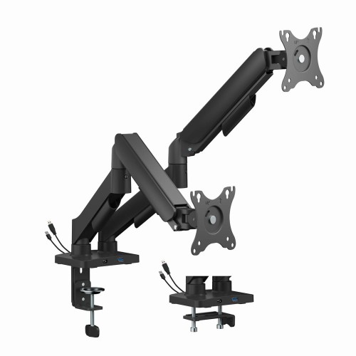 Ramię  na 2 monitory  17" - 32" do  9kg + porty  USB USB-C GEMBIRD