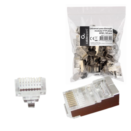 50x Wtyk sieciowy RJ45 wtyk przelotowy LC-PTF-01 Gembird