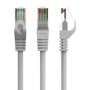 KABEL SIECIOWY PATCHCORD LAN ETHERNET RJ45 CAT6 UTP CU  2M SZARY