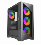 Obudowa Gamingowa Gembird Fornax 9000ARGB | Midi Tower ATX | 4x Wentylatory ARGB PWM | Hartowane Szkło | USB-C | Czarna