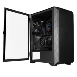 Obudowa Gamingowa Gembird Fornax M200 | Midi Tower ATX |bez wentylatorów| Hartowane Szkło | USB-C | Czarna