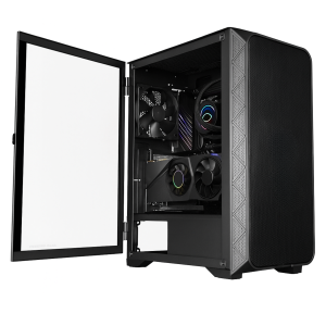 Obudowa Gamingowa Gembird Fornax M200 | Midi Tower ATX |bez wentylatorów| Hartowane Szkło | USB-C | Czarna