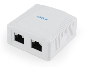 Gniazdo natynkowe sieciowe  internetowe  LAN 2 x RJ45 FTP KAT. 6