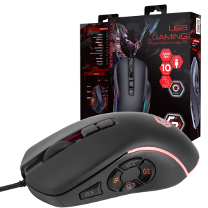 Przewodowa Mysz do Gier RAGNAR RX500 LED, 10 przycisków, 7200DPI, 2.4 GH 