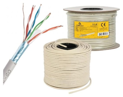 KABEL SIECIOWY LAN FTP KAT.5E CCA SKRĘTKA GEMBIRD 100M SZARY
