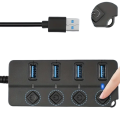 Hub aktywny USB 2.0 4-portowy Włączniki LED Zasilacz UHB-U2P4P-01