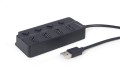 Hub aktywny USB 2.0 4-portowy Włączniki LED Zasilacz UHB-U2P4P-01