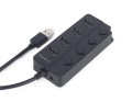 Hub aktywny USB 2.0 4-portowy Włączniki LED Zasilacz UHB-U2P4P-01