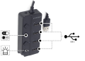 Hub aktywny USB 2.0 4-portowy Włączniki LED Zasilacz UHB-U2P4P-01