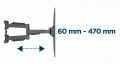 Uchwyt ścienny do TV 32" – 58" WM-58ST-01– obrotowy i pochylany, 35 kg, VESA
