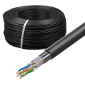 Kabel Sieciowy zewnętrzny LAN FTP KAT.6 GEMBIRD OUTDOOR drut czarny   50M
