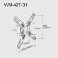 Uchwyt ścienny do TV 13" – 42" WM-42T-01 – regulowany, 10 kg, VESA