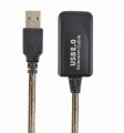 Przedłużacz aktywny USB 5m – High/Low Speed, czarny (UAE-01-5M)