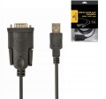 Adapter USB–RS232 1.5 m – konwerter USB na Serial DB9, czarny